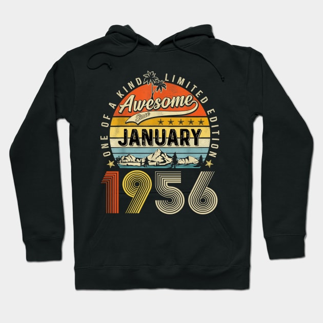 Awesome Since January 1956 Vintage 67th Birthday Hoodie by nakaahikithuy